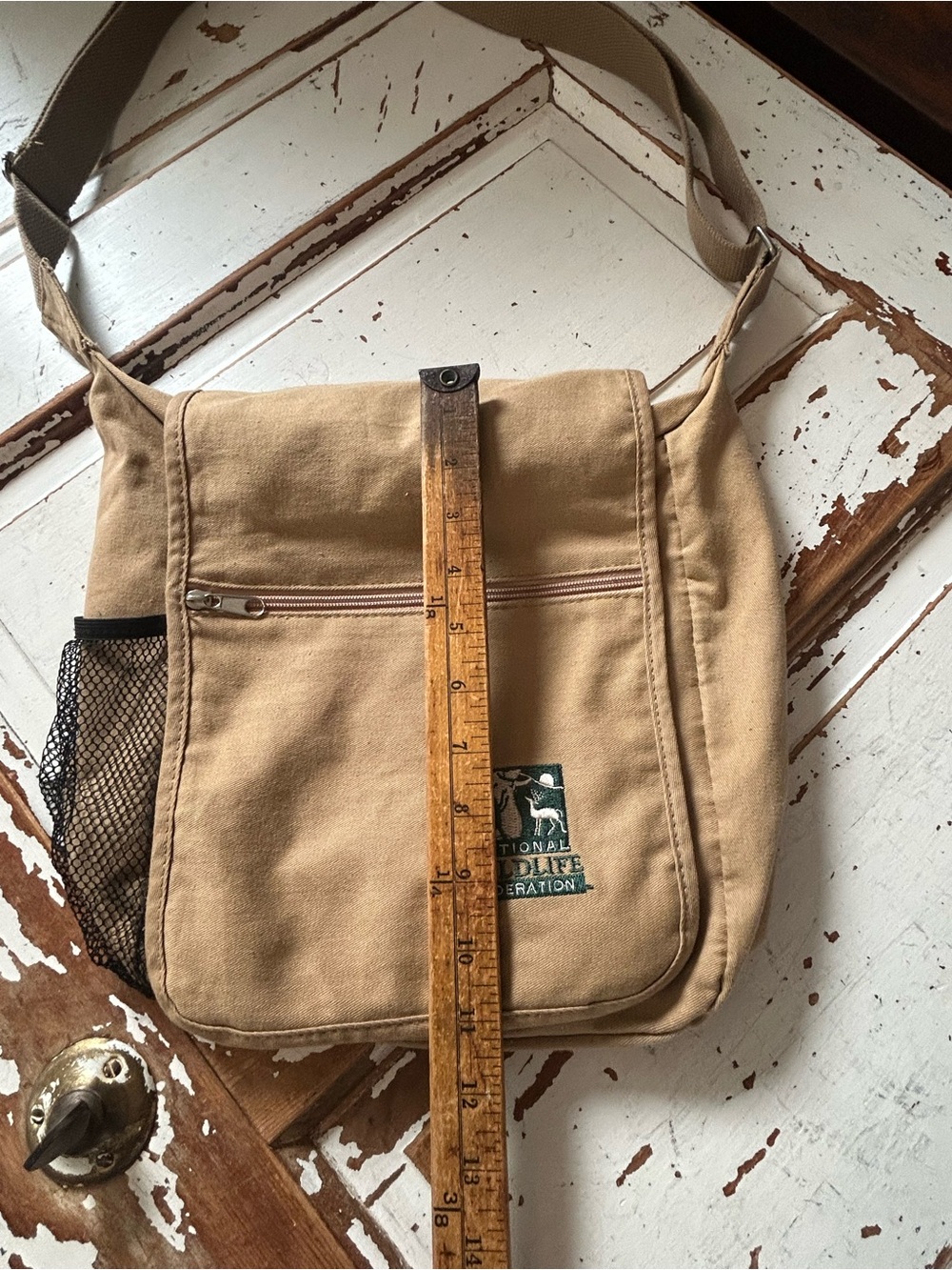 National Wildlife Federation Tan Canvas Messenger Bag Crossbody Nature Outdoors - Picture 3 of 8